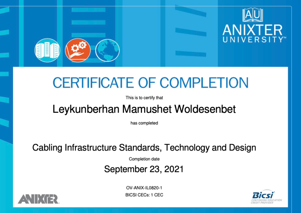 Cabling Infrastructure Standards 